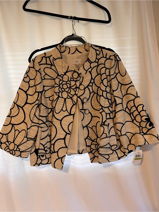 ECI Jackets & Blazers - ECI New York Floral Textured Open Front Jacket Blazer Size 14 NWT